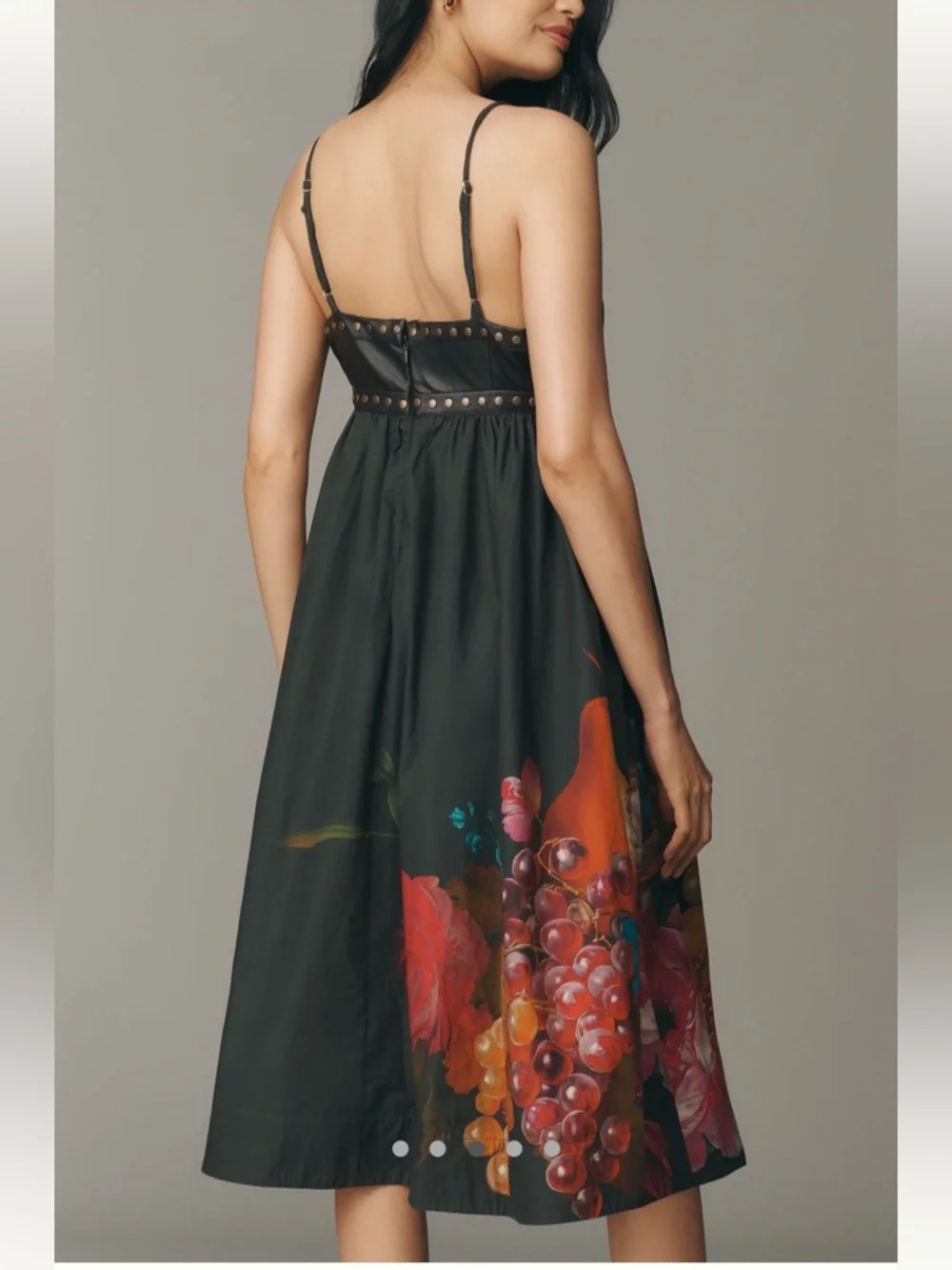 Anthropologie NWT Maeve Twofer Faux Leather Babydoll Dress size M - Picture 4 of 16